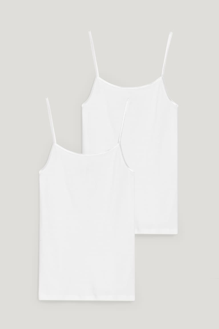 C&A Multipack Of 2 Camisole Organic Cotone Bianche | 6975-RXGMQ