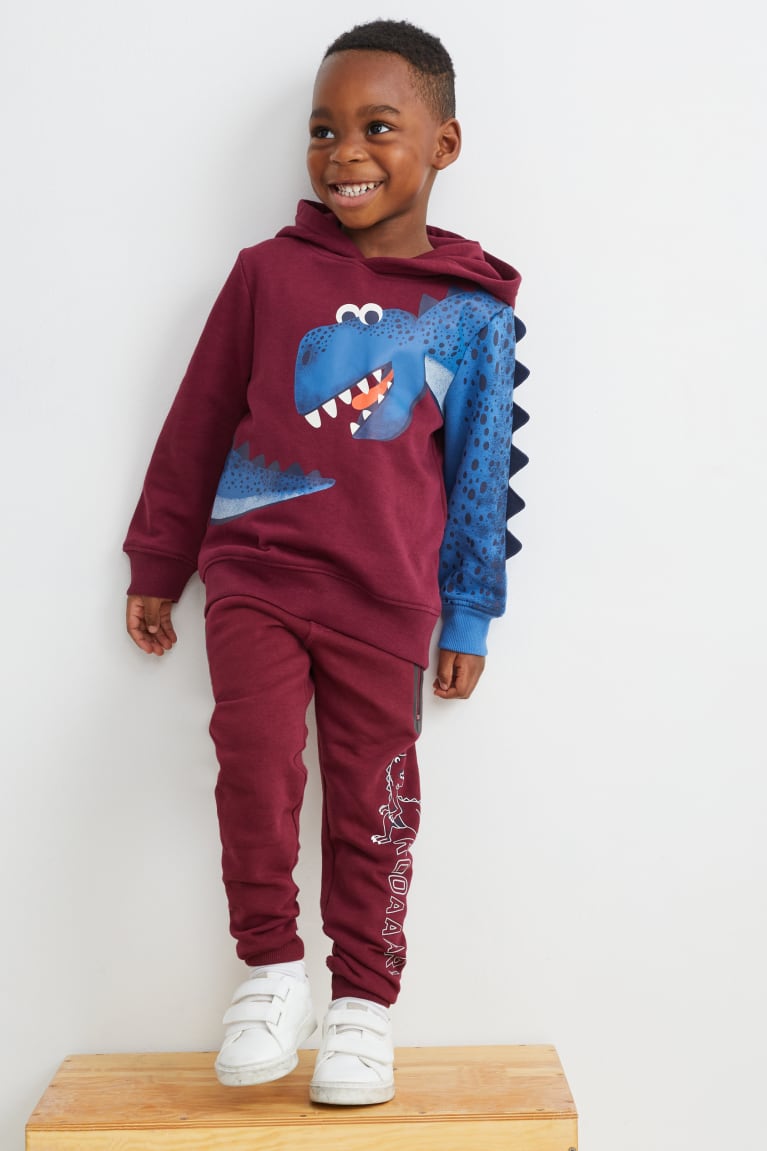 C&A Multipack Of 2 Dinosaur And Long Sleeve Bordeaux | 0146-SKNDC