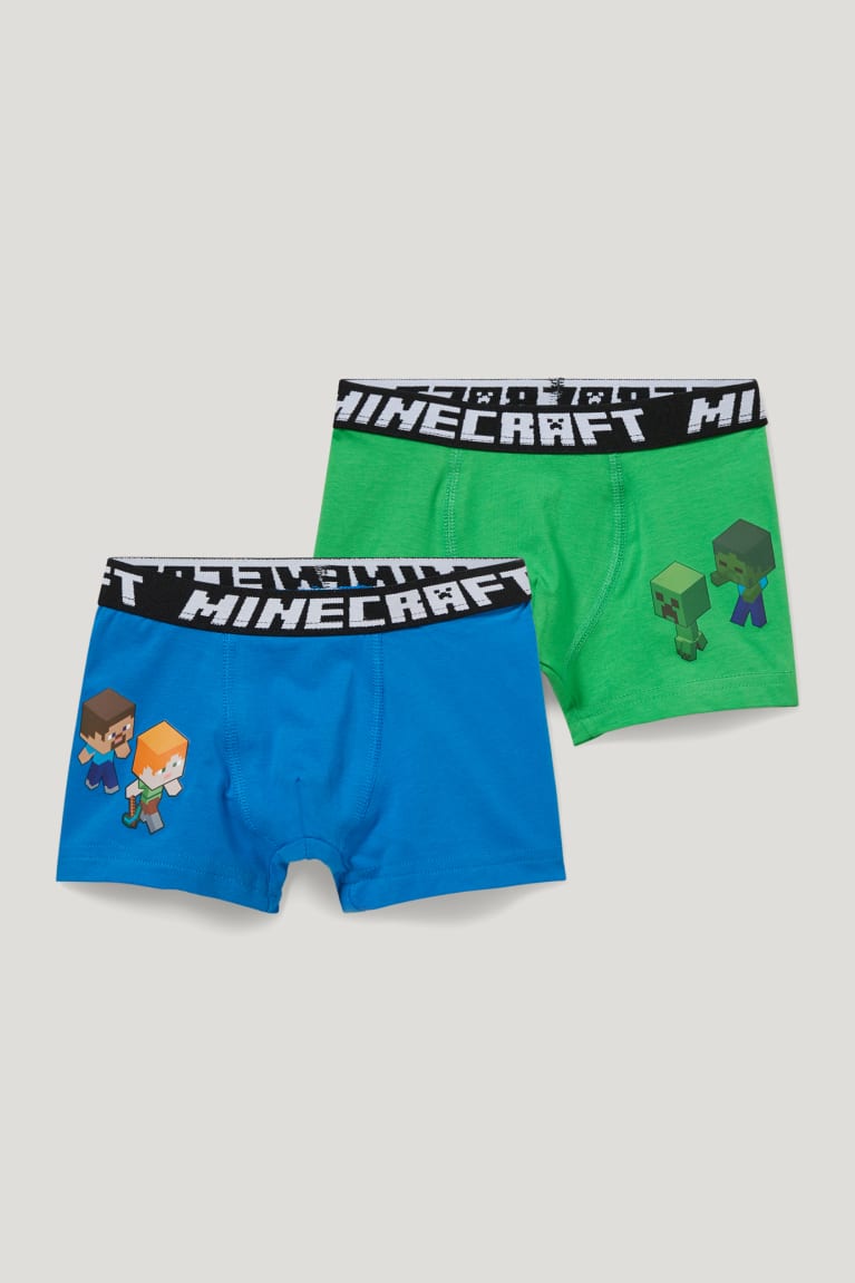 C&A Multipack Of 2 Minecraft Boxer Organic Cotone Blu | 3821-XYRTM