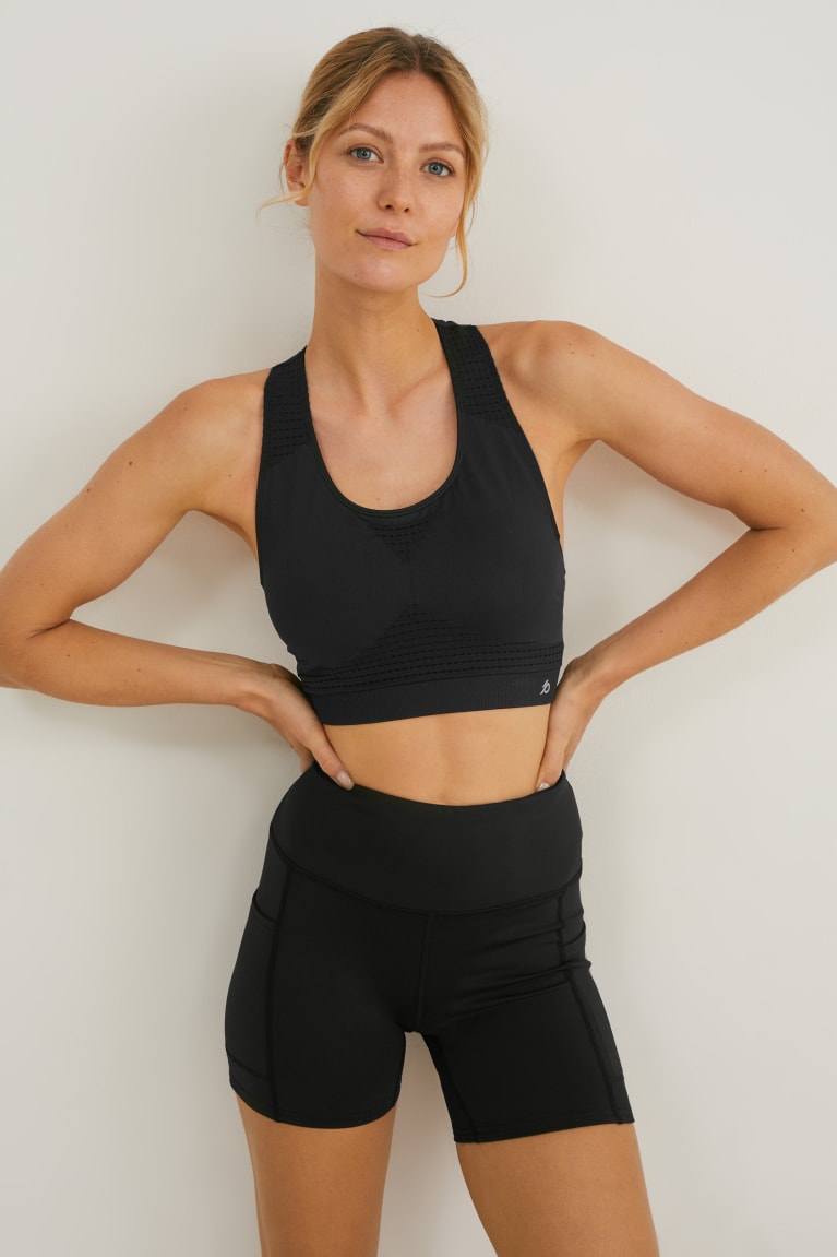 C&A Multipack Of 2 Sports Bra Imbottito Recycled Nere | 6152-TFZPR