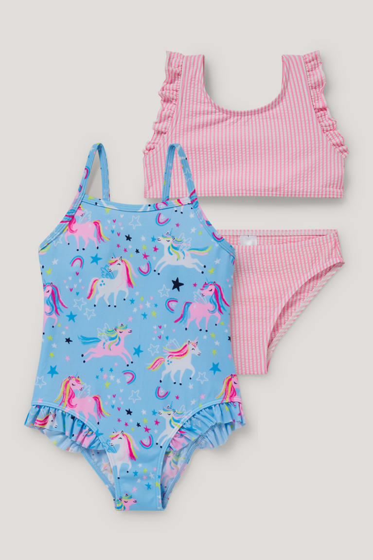 C&A Multipack Of 2 Swimsuit And Bikini Lycra® Xtra Life™ Blu Chiaro | 6217-HETDK