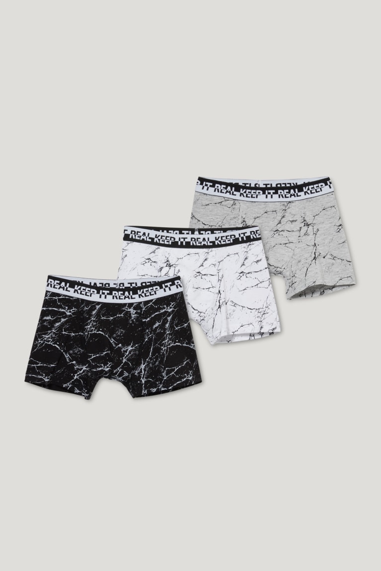 C&A Multipack Of 3 Boxer Organic Cotone Grigie Nere | 7169-AUQTB