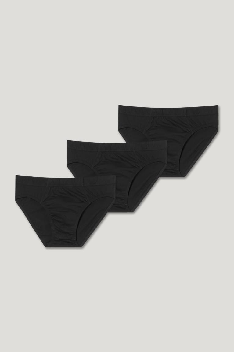 C&A Multipack Of 3 Briefs Organic Cotone Nere | 5176-FGULC