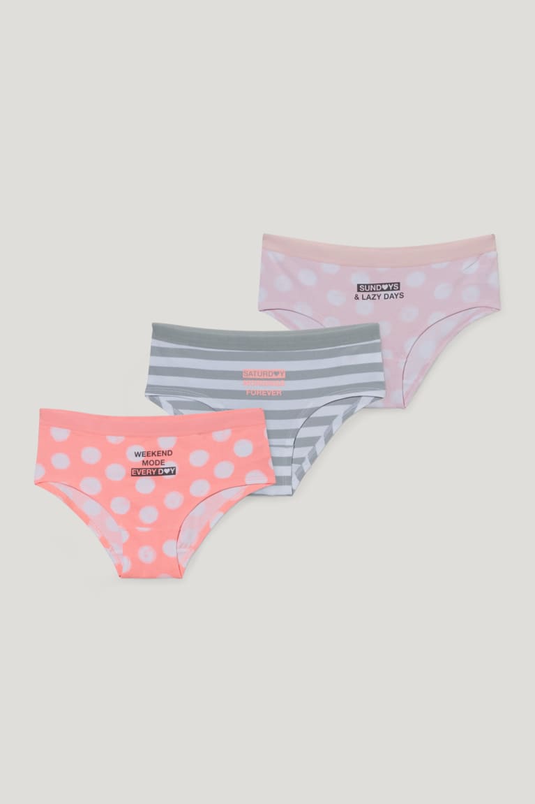 C&A Multipack Of 3 Hipster Briefs Organic Cotone Bianche Rosa | 7140-PAZCN