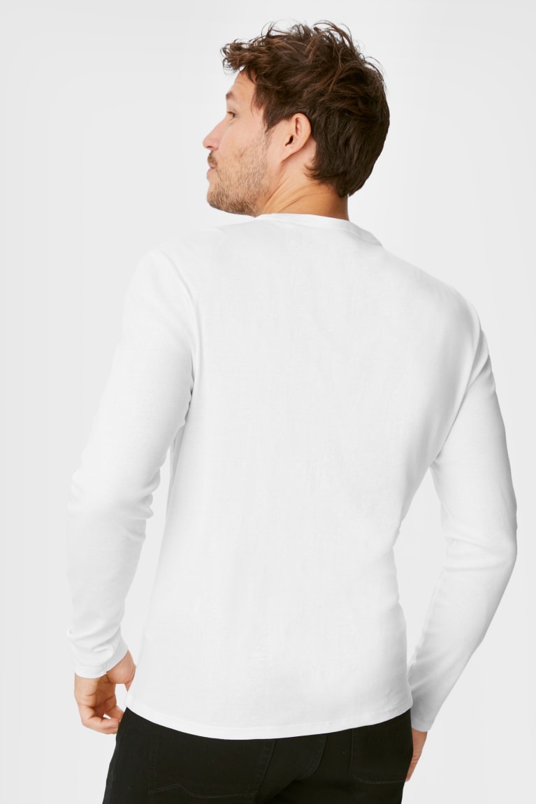 C&A Multipack Of 3 Long Sleeve Organic Cotone Bianche | 6850-FWIOR