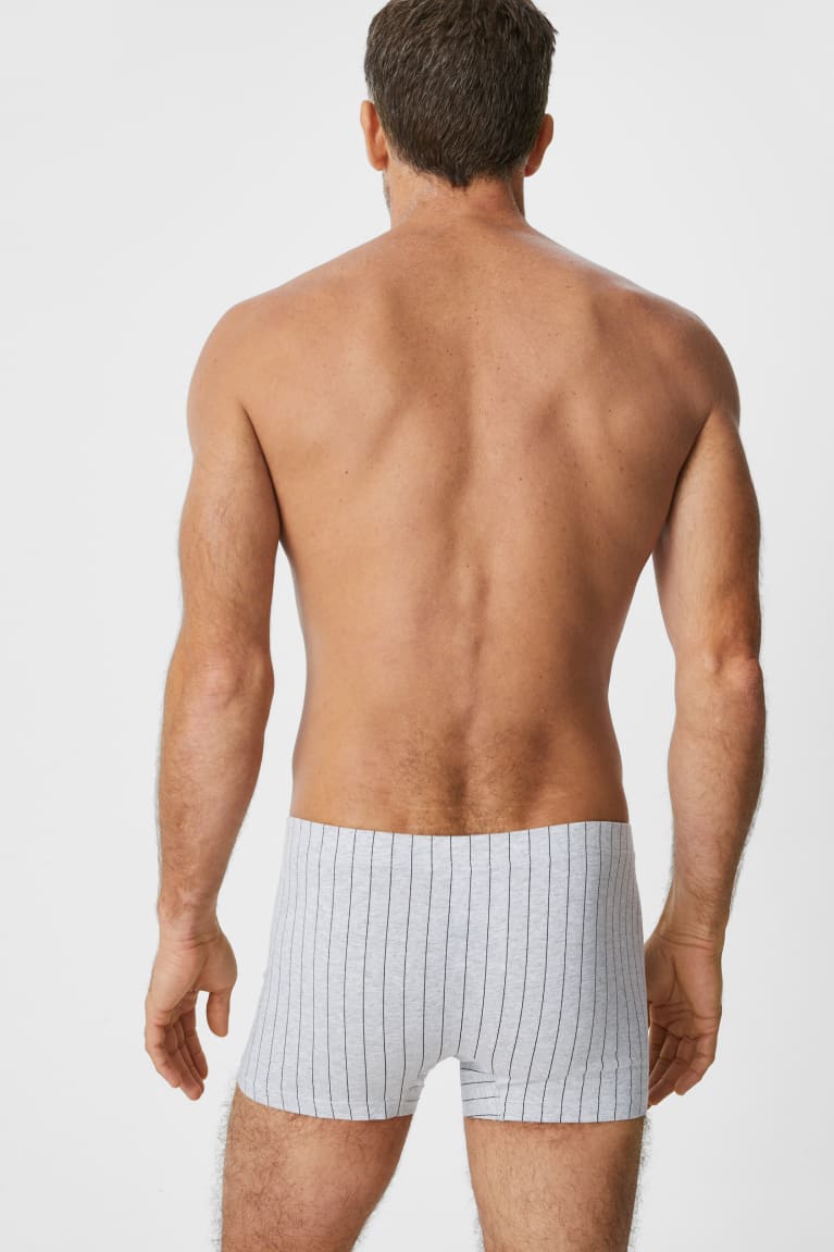 C&A Multipack Of 3 Trunks Organic Cotone Pinstripes Nere Grigie | 1083-MJNQZ