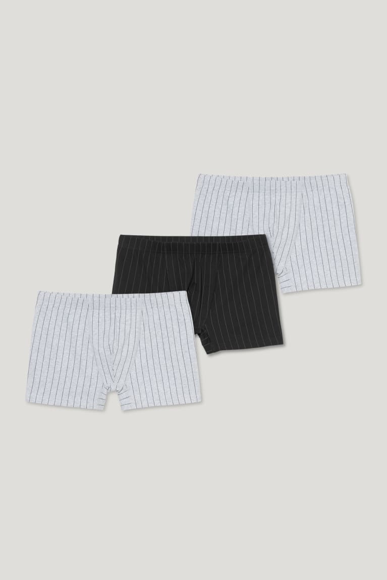 C&A Multipack Of 3 Trunks Organic Cotone Pinstripes Nere Grigie | 1083-MJNQZ