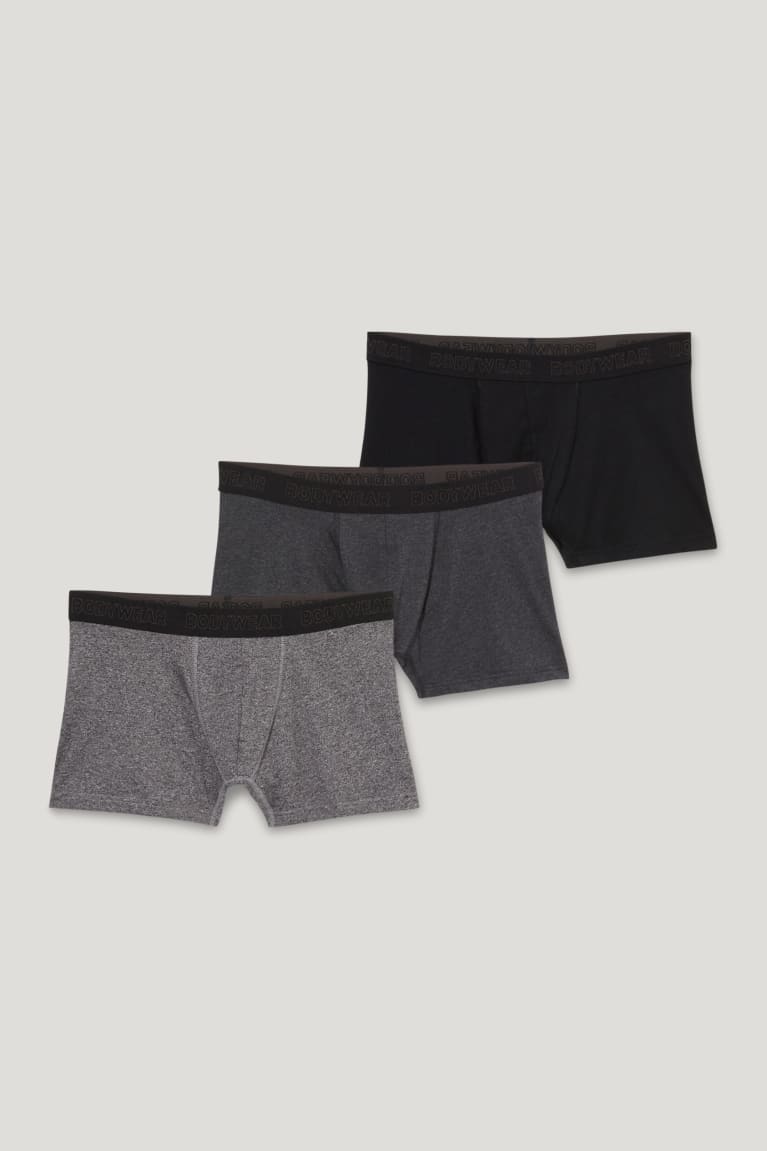 C&A Multipack Of 3 Trunks Organic Cotone Lycra® Nere | 6953-LPAJH