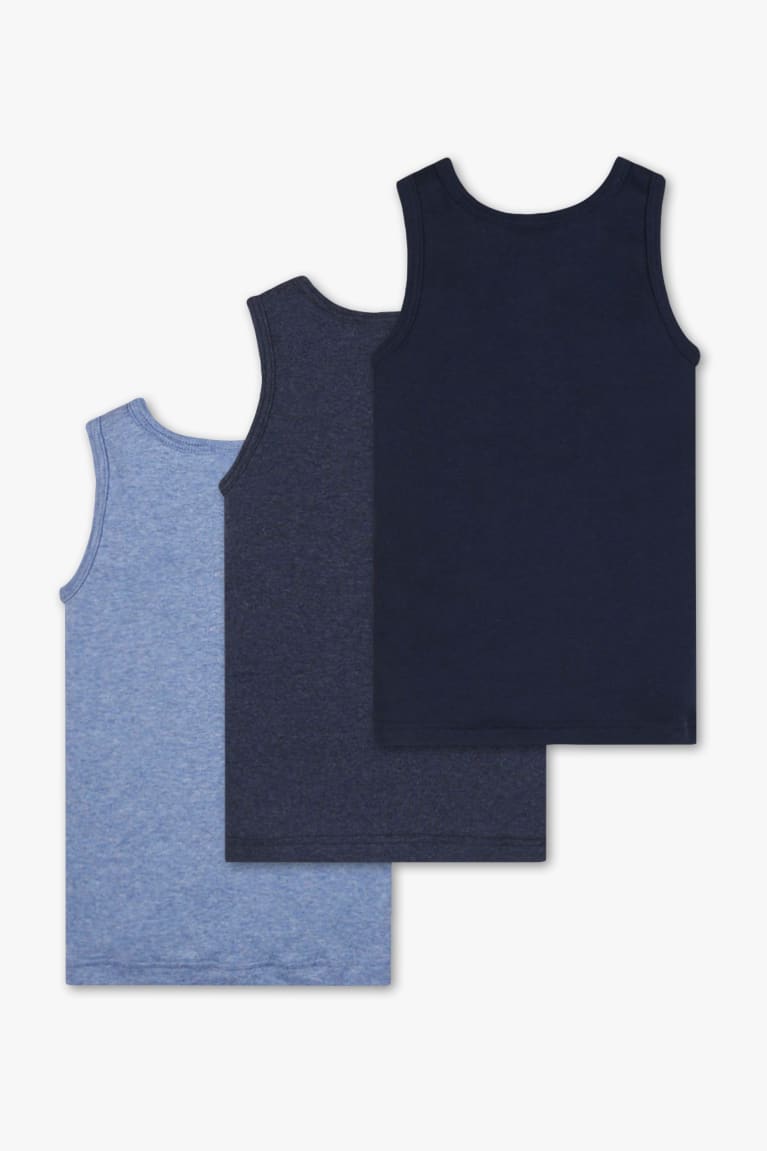 C&A Multipack Of 3 Vest Organic Cotone Blu Chiaro | 1275-JQOEH