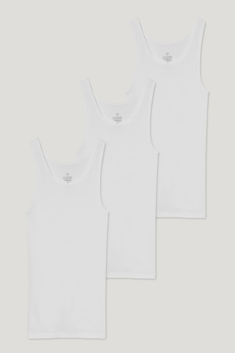 C&A Multipack Of 3 Vest Organic Cotone Bianche | 1295-LBERP