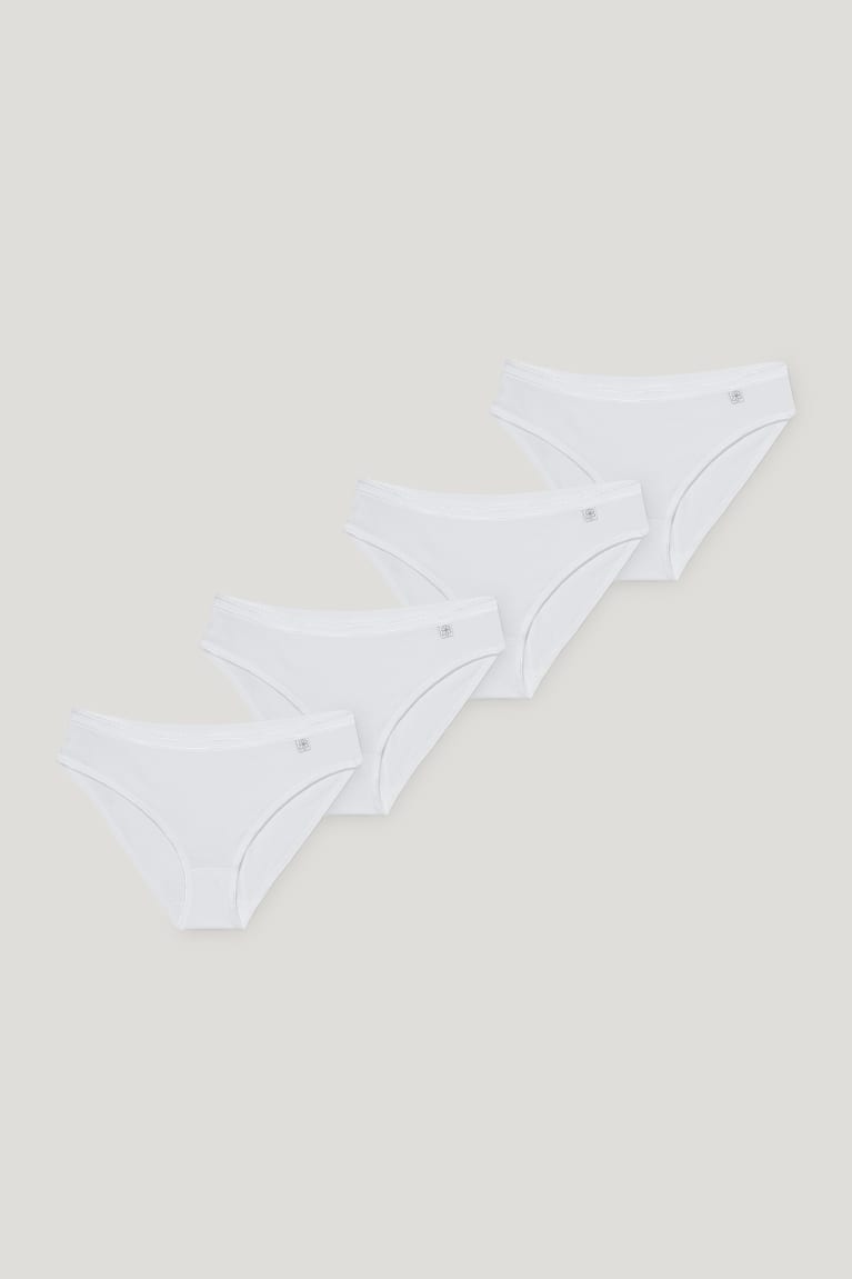 C&A Multipack Of 4 Briefs Organic Cotone Bianche | 6301-RGPCO