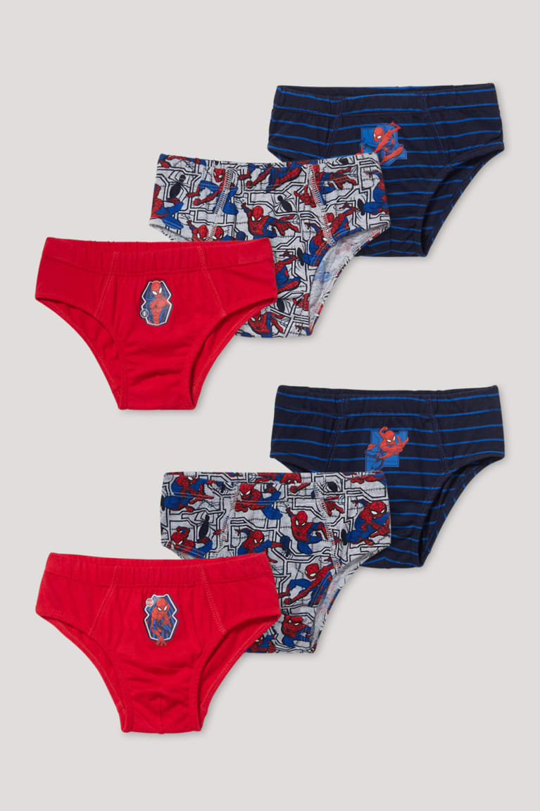 C&A Multipack Of 6 Spider-man Briefs Organic Cotone Rosse | 4275-TDWUC