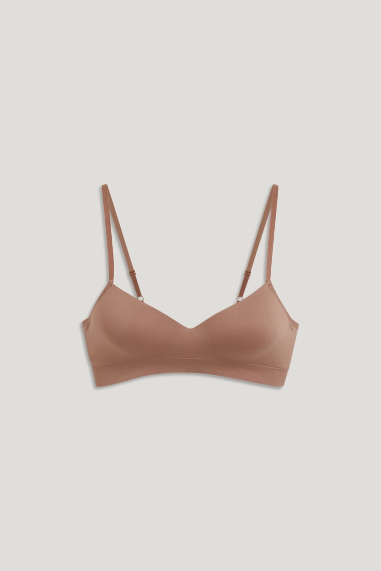 C&A Non-wired Bra Imbottito Seamless Marroni | 7458-OISZV