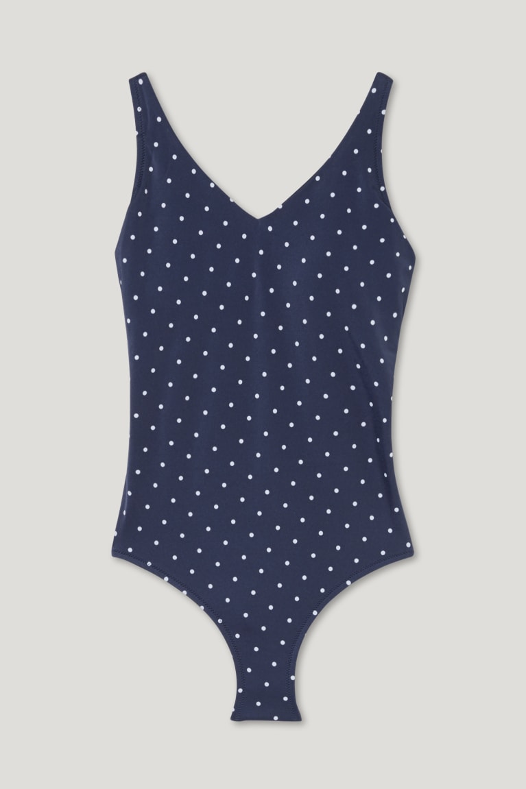 C&A Non-wired Mastectomy Swimsuit Polka Dot Blu Scuro | 2815-SDBIU