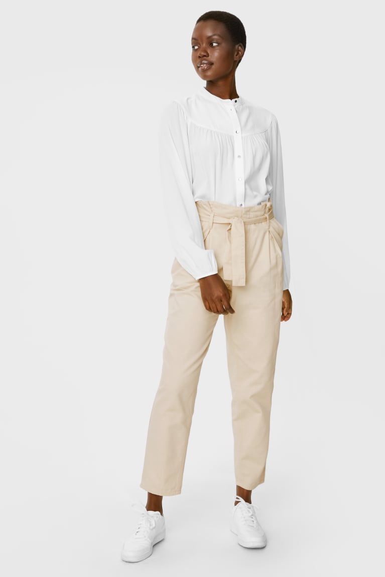 C&A Paper Bag Tapered Fit Creme | 2178-LRBUV