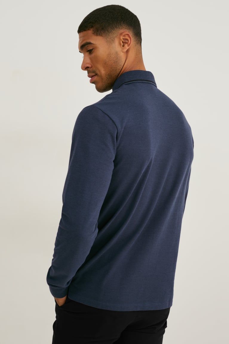 C&A Polo Flex Organic Cotone Lycra® Blu Scuro | 7512-ZSOCV