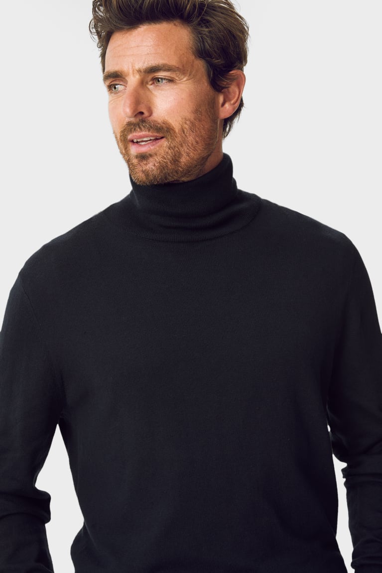 C&A Polo Neck Blu Scuro | 5608-DHYRQ