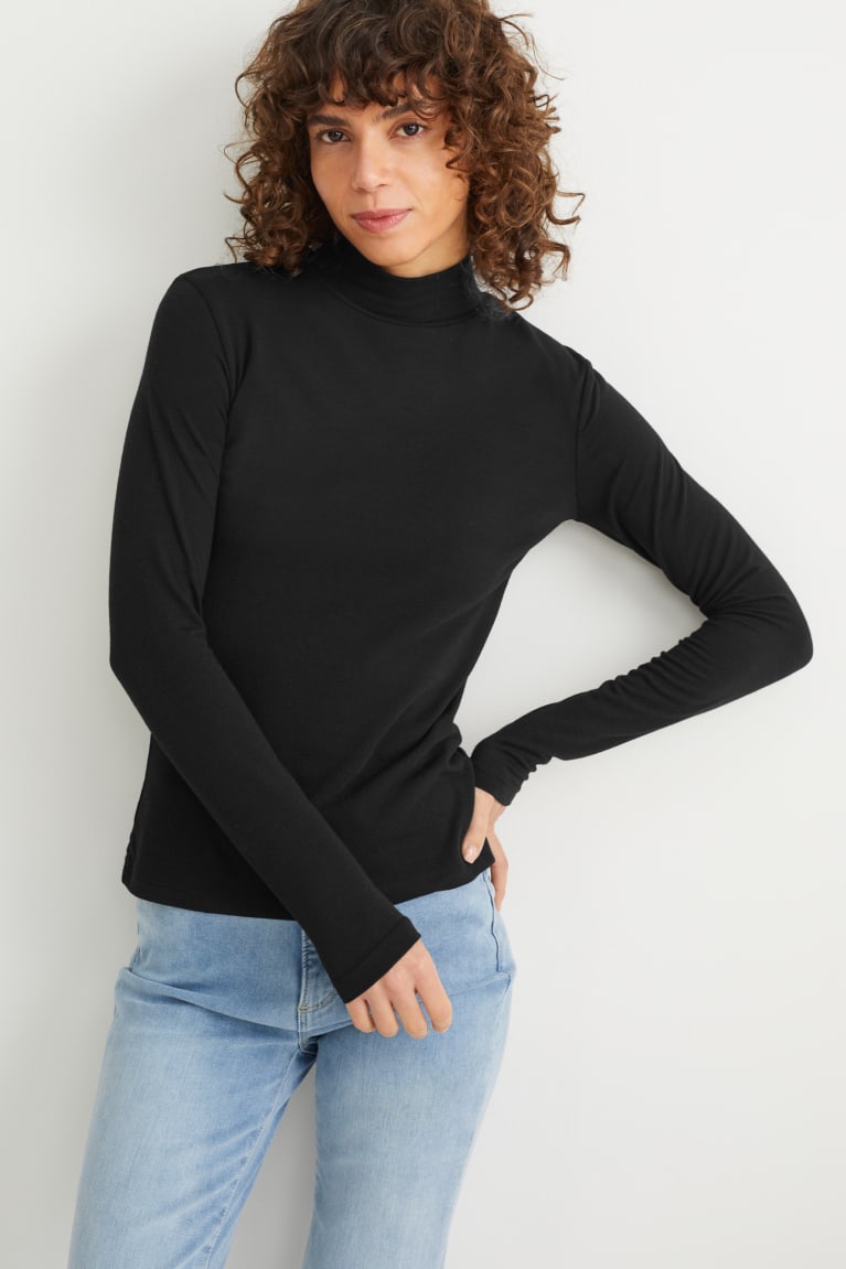 C&A Polo Neck Nere | 6750-AVWYX