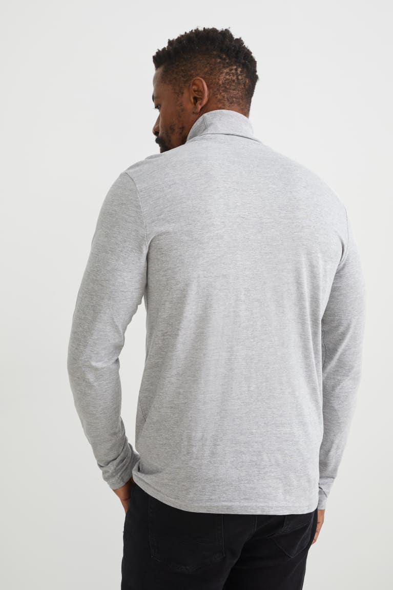 C&A Polo Neck Organic Cotone Grigie | 7630-TGKYH