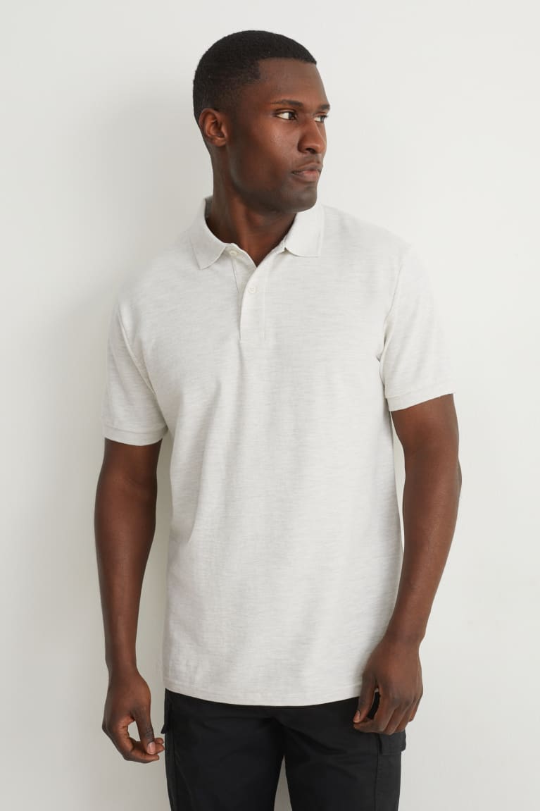 C&A Polo Organic Cotone Grigie Chiaro | 5029-SJZGT