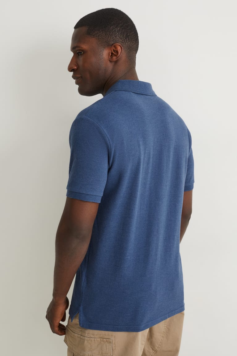 C&A Polo With Organic Cotone Blu Scuro | 6783-QZAWC