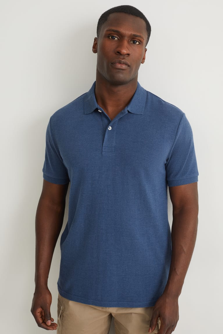 C&A Polo With Organic Cotone Blu Scuro | 6783-QZAWC