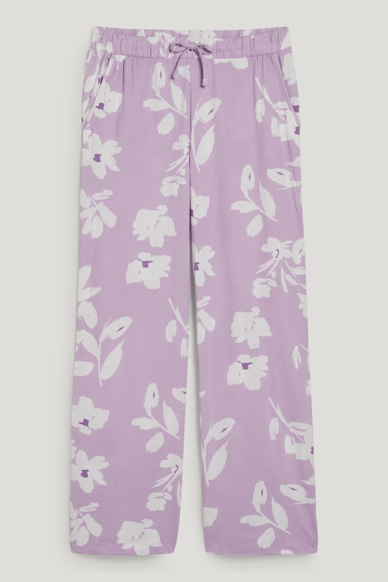 C&A Pyjama Bottoms Floral Viola Chiaro | 2641-OBDZX