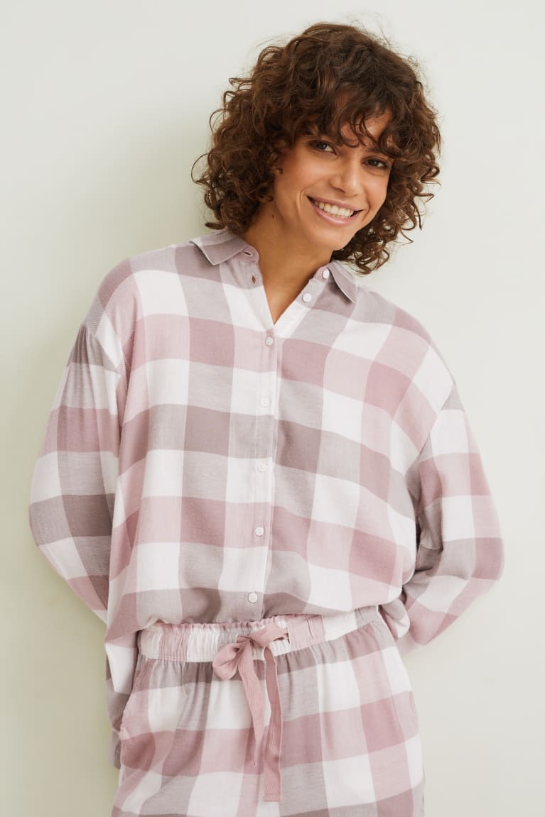 C&A Pyjamas Check Grigie Chiaro | 9821-JIXSB