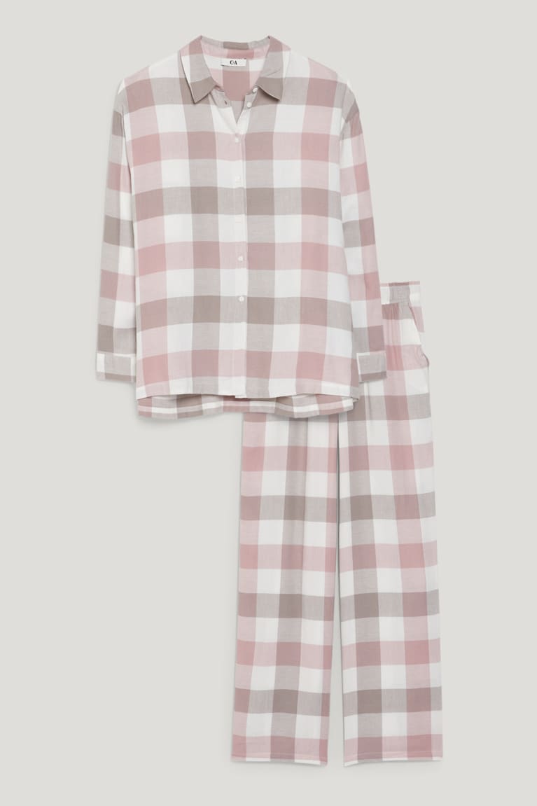 C&A Pyjamas Check Grigie Chiaro | 9821-JIXSB