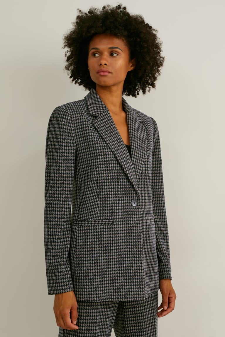 C&A Regular Fit Recycled Check Nere Grigie | 1287-VPYSI