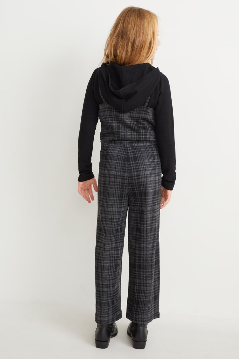 C&A Set Con Cappuccio And Dungarees 2 Piece Nere | 1574-HGIJX