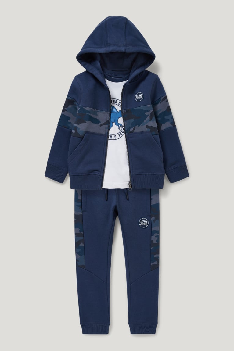 C&A Set Zip-through With Hood, Long Sleeve And Joggers Blu Scuro | 7086-IMBAX