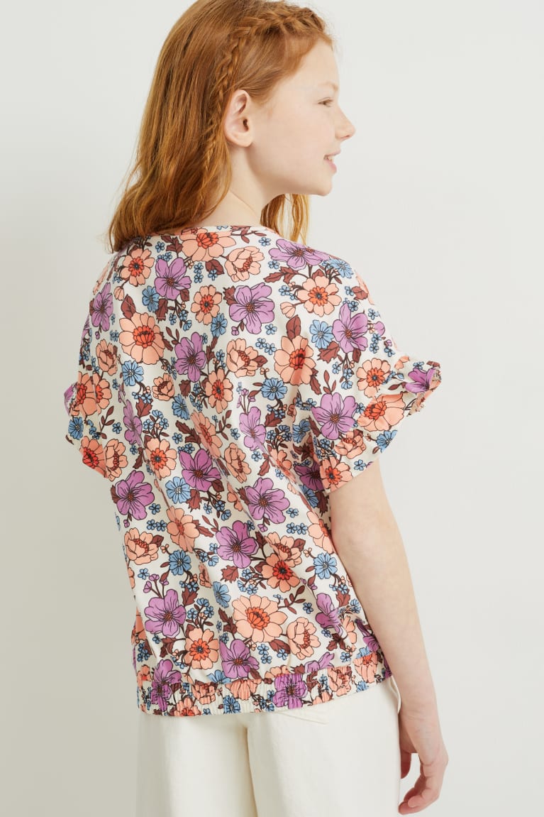 C&A Sleeve Floral Bianche | 9018-JFUDV