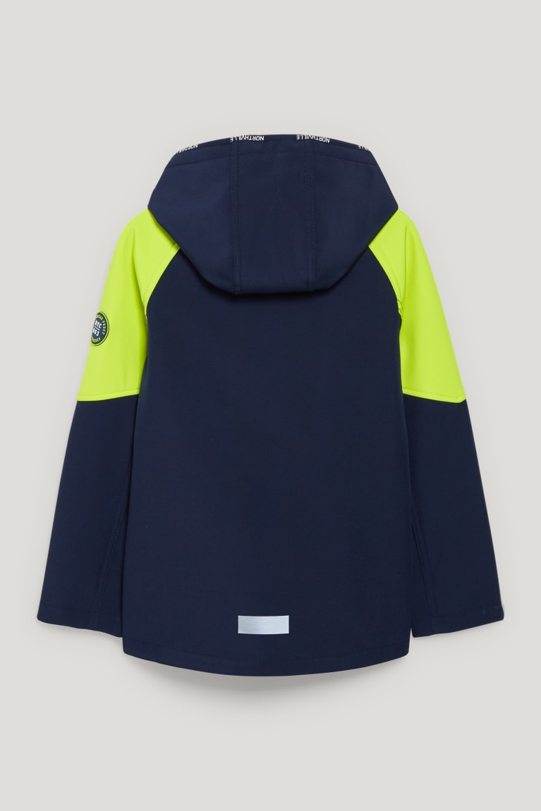 C&A Softshell With Hood Blu Scuro | 3206-DCYAS