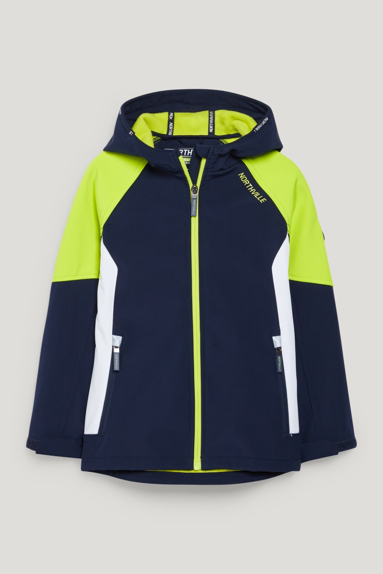 C&A Softshell With Hood Blu Scuro | 3206-DCYAS