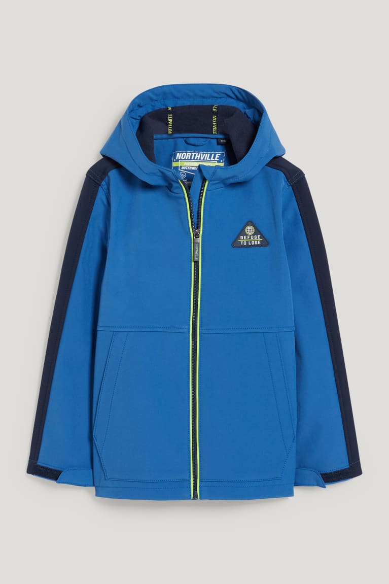 C&A Softshell With Hood Blu Scuro | 8460-MNRCY