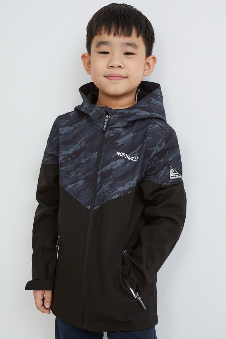 C&A Softshell With Hood Grigie Scuro | 8143-TBMGH