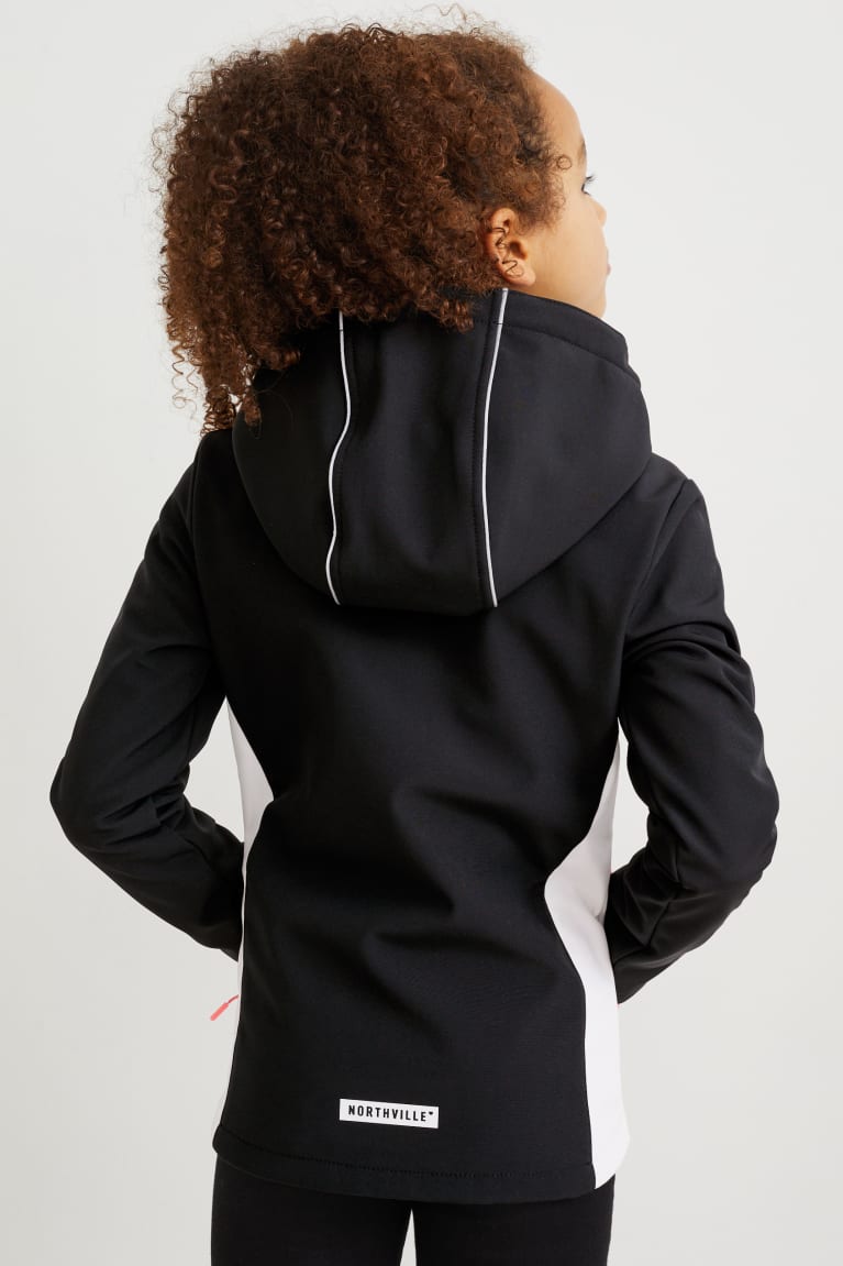 C&A Softshell With Hood Nere | 0579-MFZLK