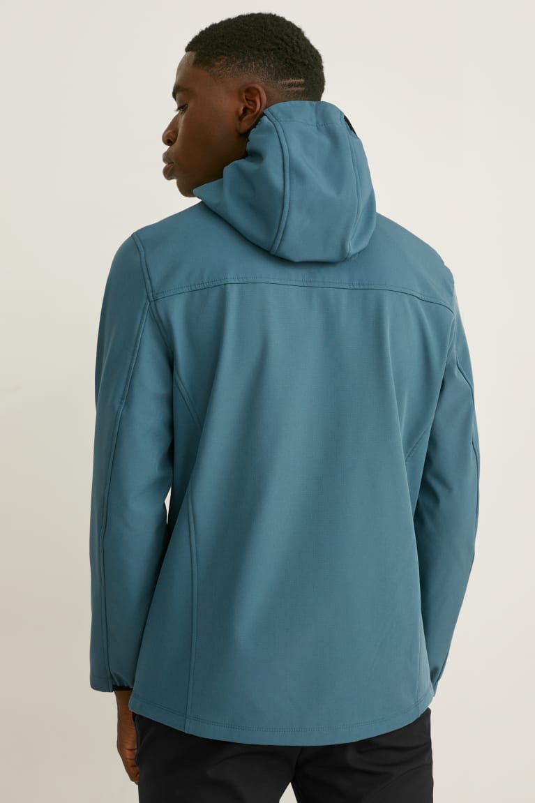 C&A Softshell With Hood Petrol | 0893-XSOWK