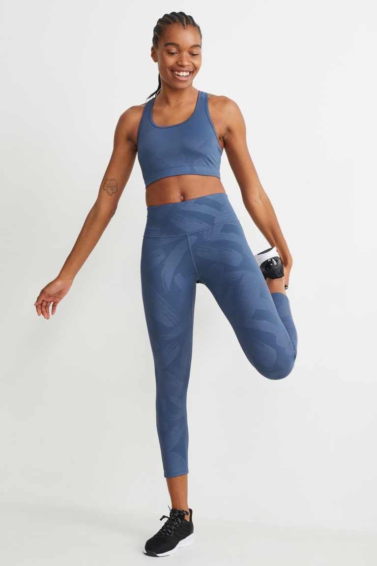 C&A Sports Bra Imbottito 4 Way Stretch Blu | 9081-SQZGM