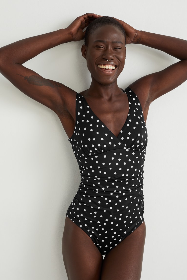 C&A Swimsuit Imbottito Polka Dot Nere | 6543-EQYGU