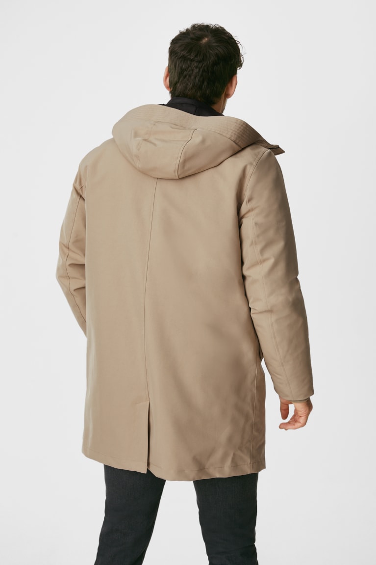 C&A Technical Parka With Hood Recycled Beige | 0341-LTUSX