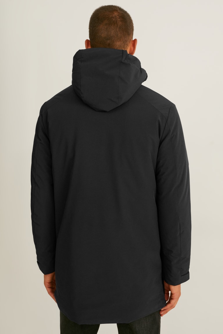 C&A Technical Parka With Hood Recycled Nere | 4583-TVGCM