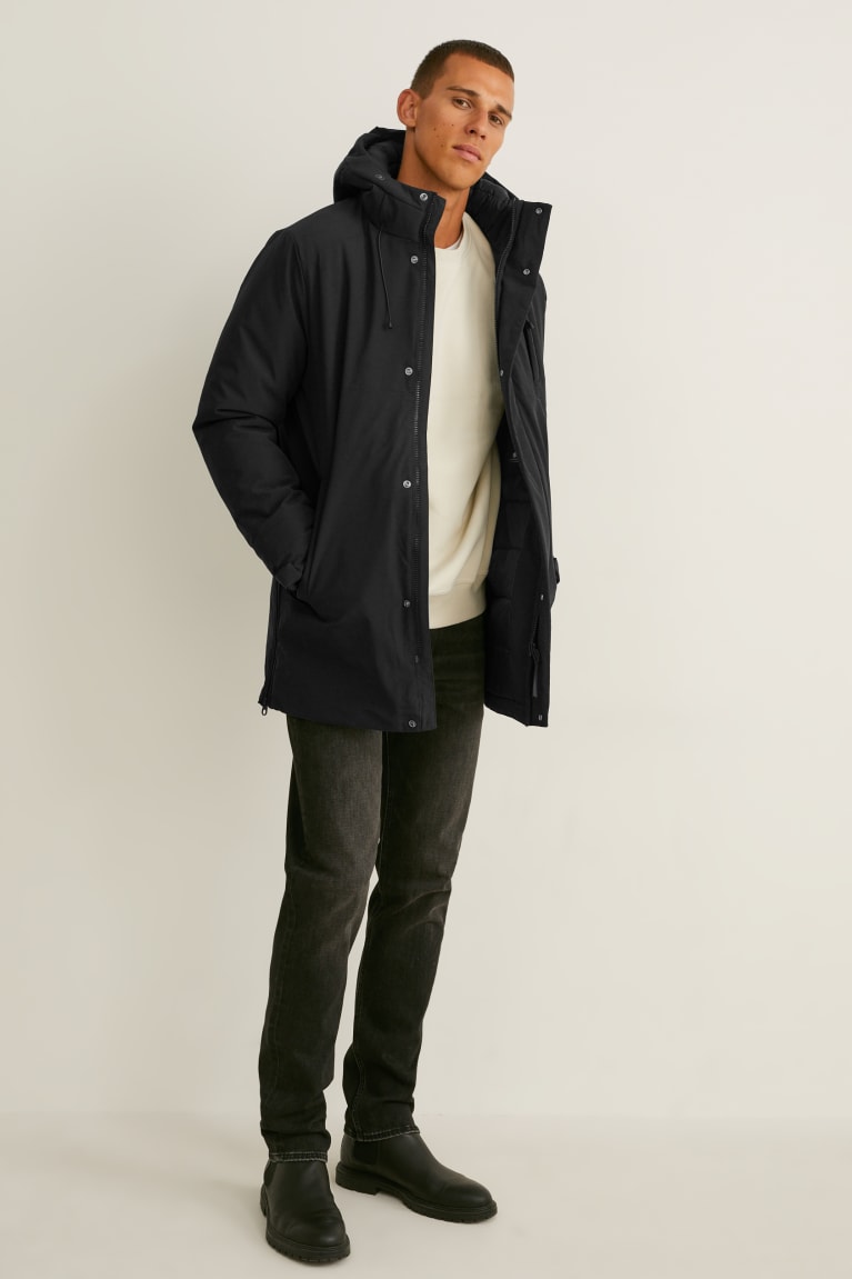 C&A Technical Parka With Hood Recycled Nere | 4583-TVGCM