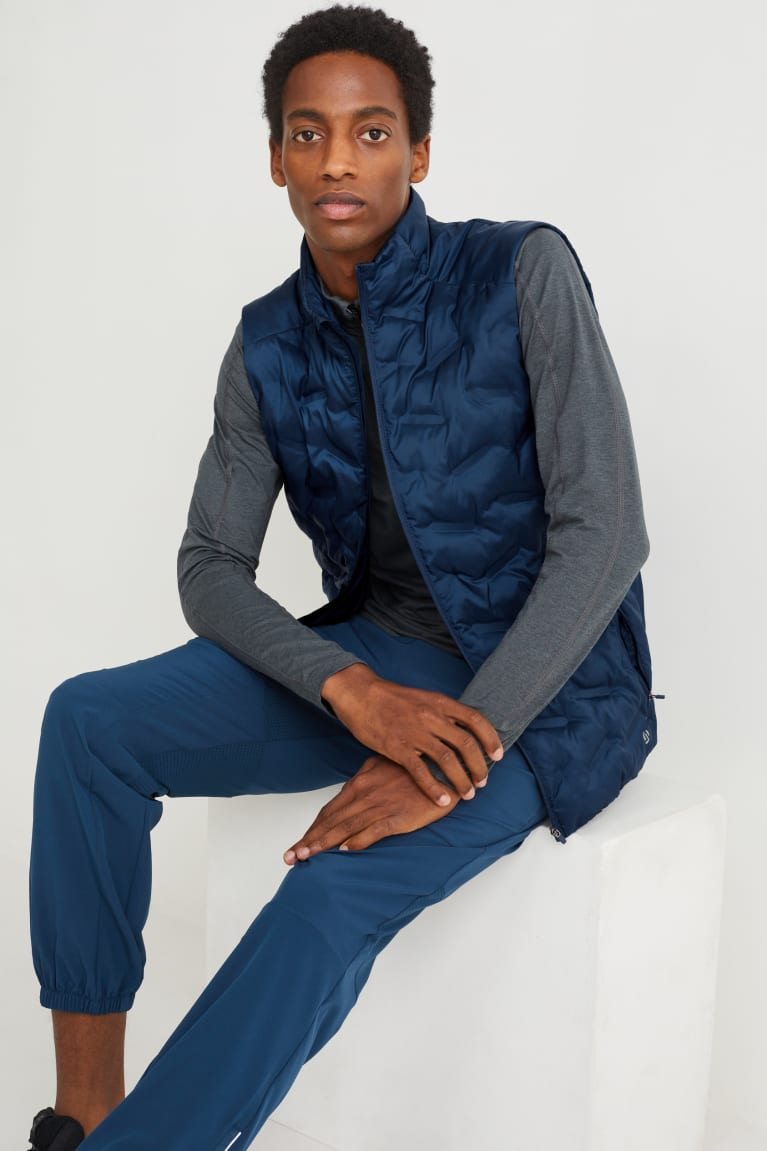 C&A Technical Trapuntato Gilet Recycled Blu Scuro | 6842-BRGLM