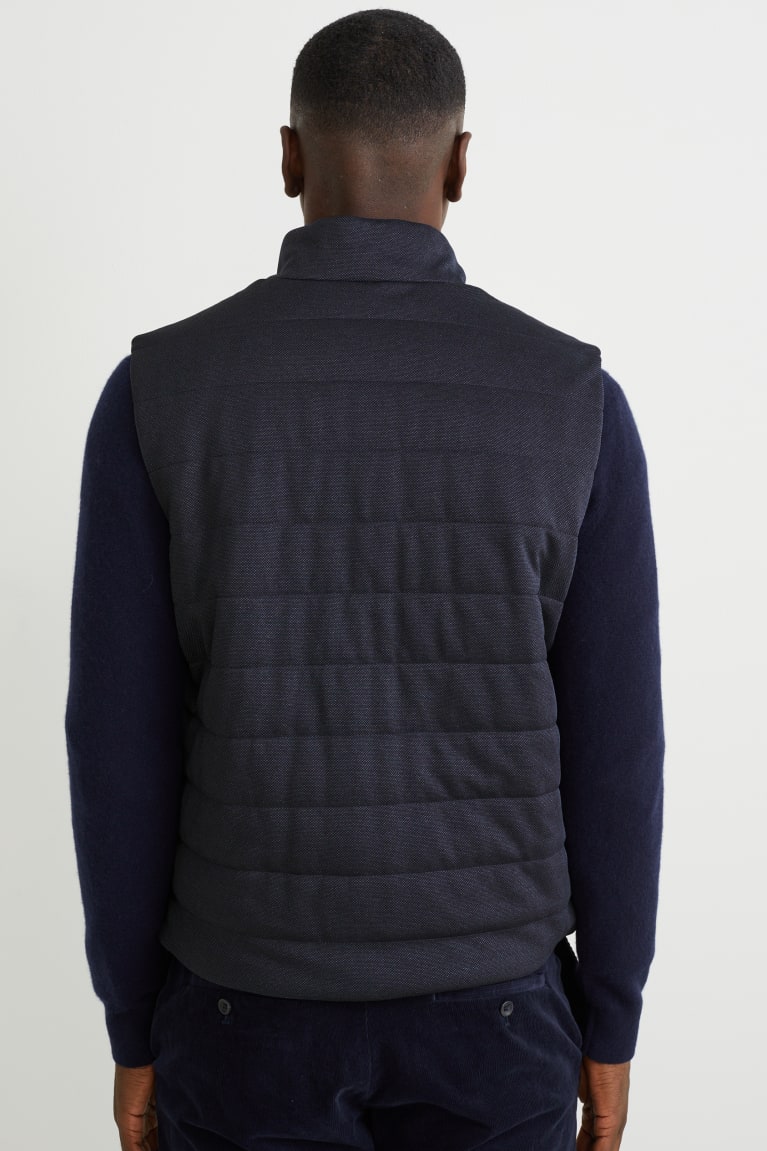 C&A Trapuntato Gilet Blu Scuro | 4308-KADJX