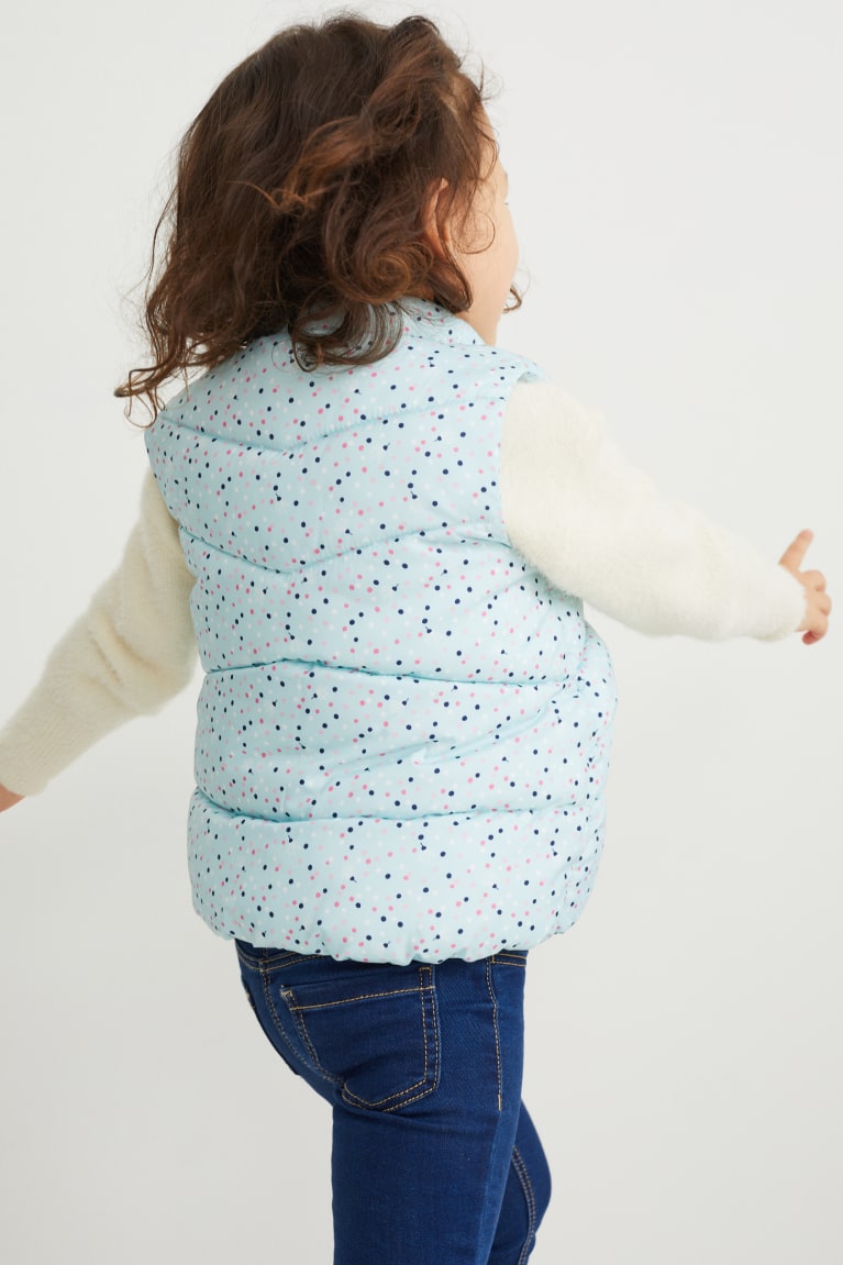 C&A Trapuntato Gilet Polka Dot Blu Chiaro | 2415-XEAYQ