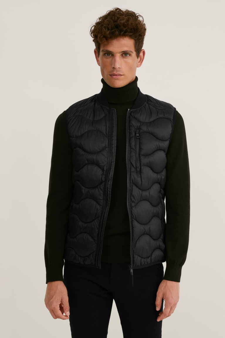 C&A Trapuntato Gilet Recycled Nere | 4239-YVZIF