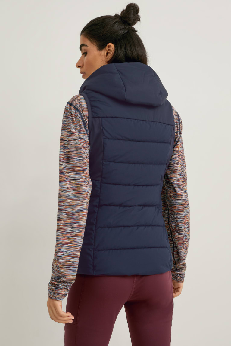 C&A Trapuntato Gilet With Hood Thermolite® Ecomade Blu Scuro | 1095-NPTLS