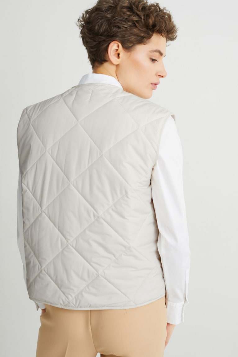 C&A Trapuntato Gilet With Recycled Polyester Bianche | 0253-LOYWK